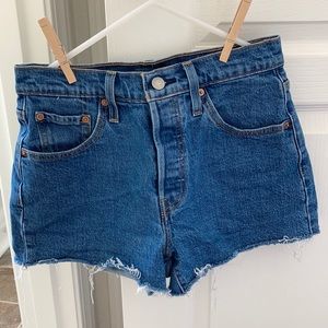 Levi’s 501 high waisted denim shorts